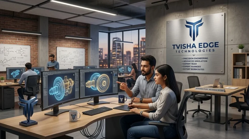 3D animators reviewing CAD model