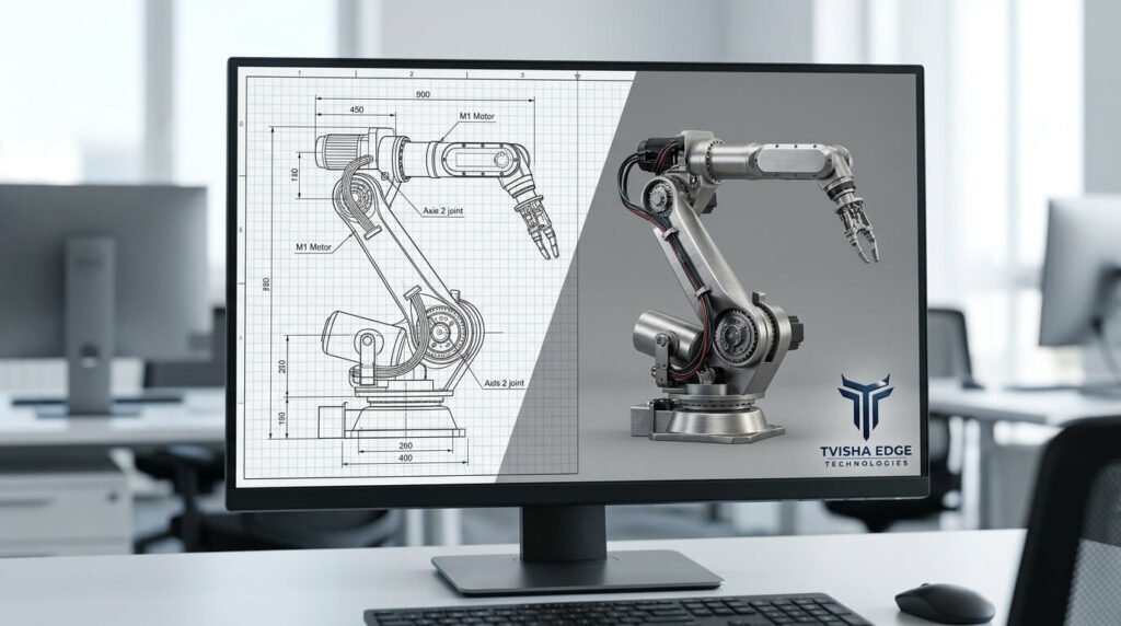 3D modeling progression on screen
