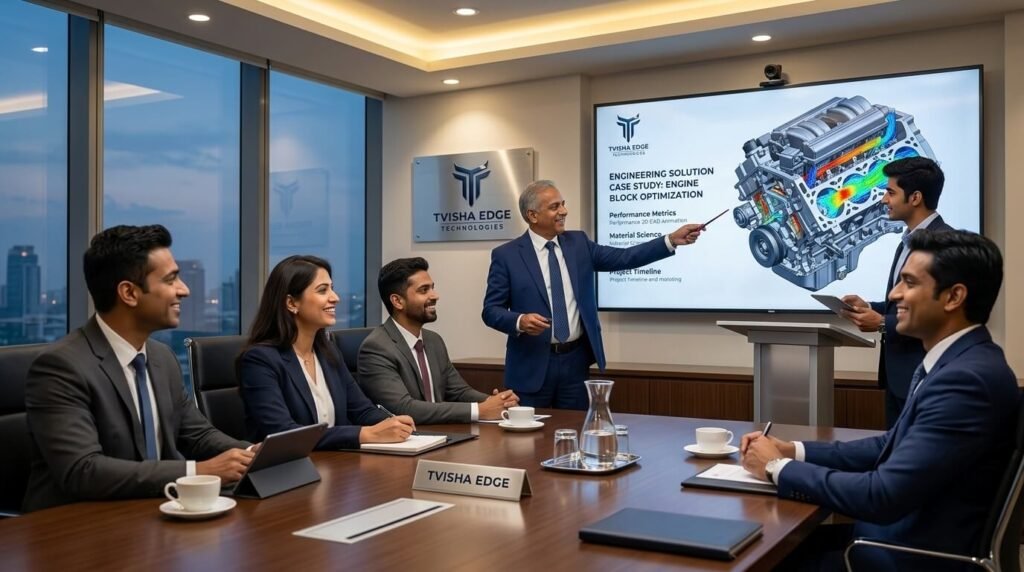 Sales Man presenting the 3d design of product