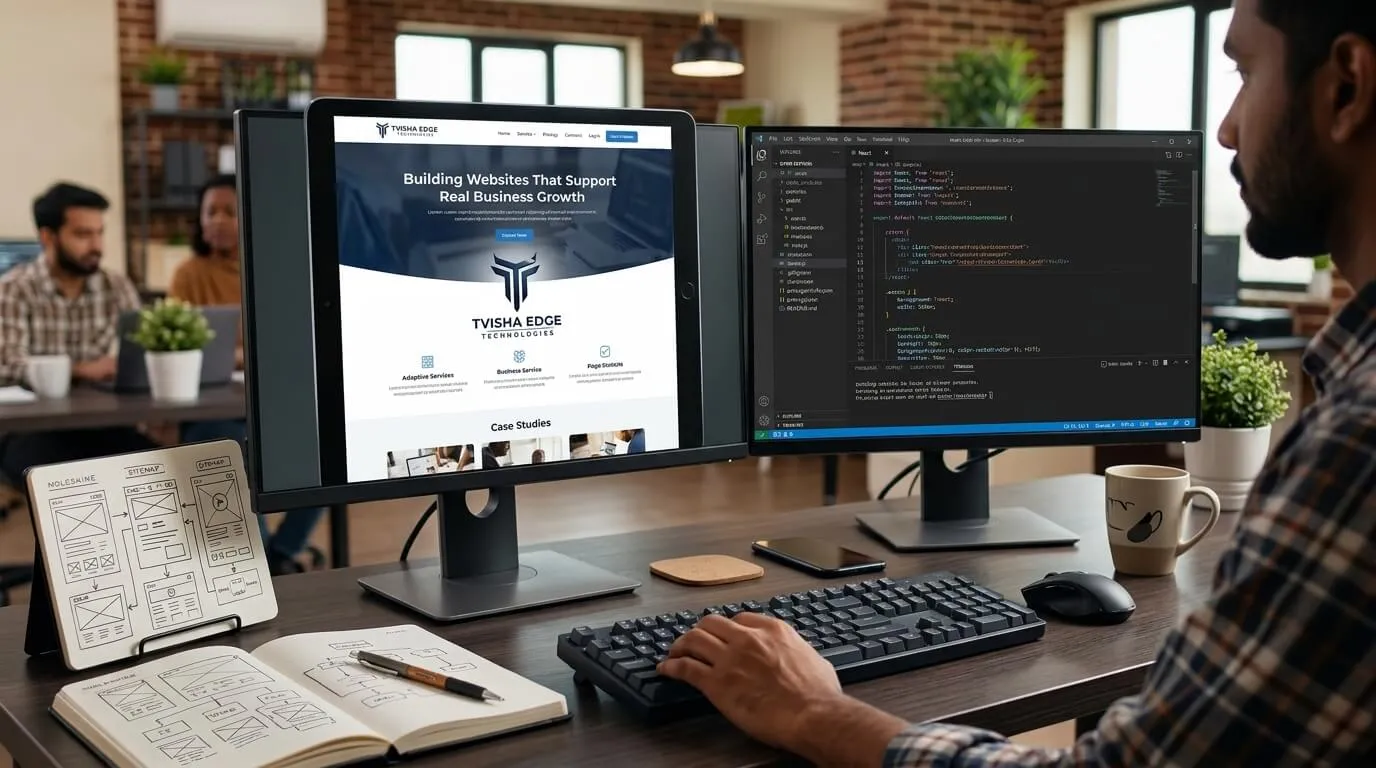 Developer making website