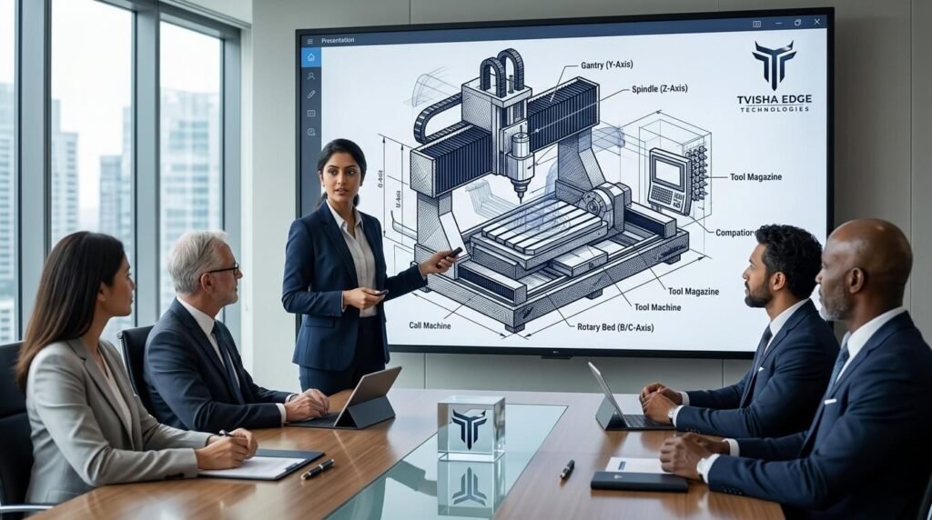 manager presenting 3D animation