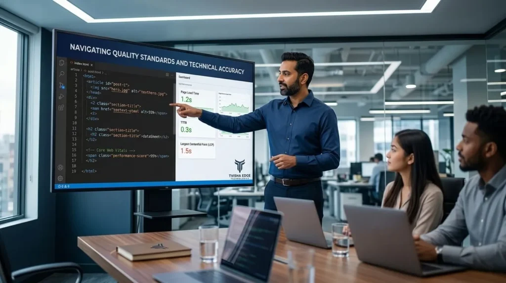 Indian technical
lead pointing Page