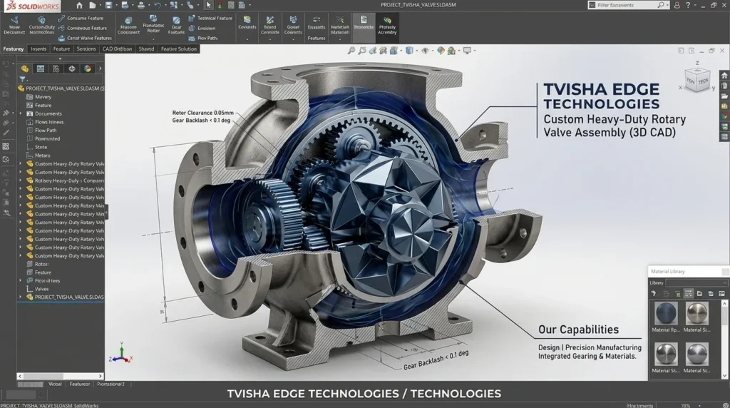 Industrial rotary valve 3D design