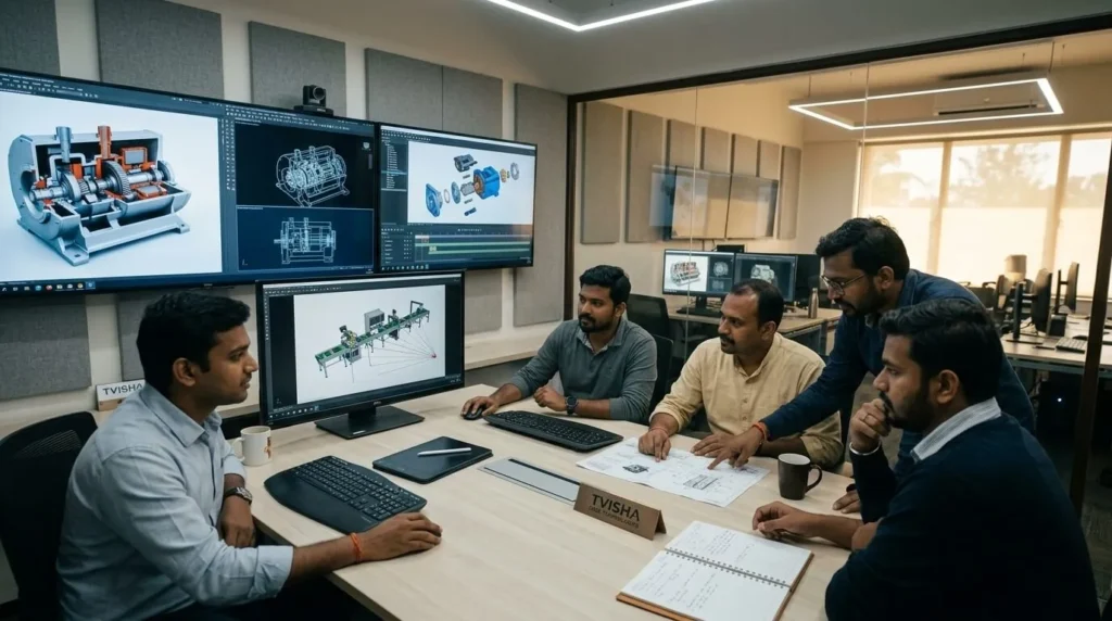 animators reviewing CAD Design