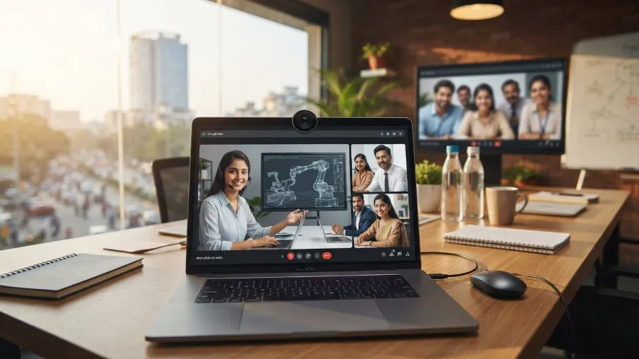 online client meeting for industrial 3d animation project presentation