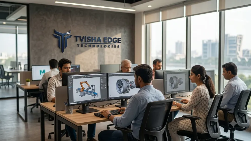 Animators working at computer work by Tvisha Edge Tech
